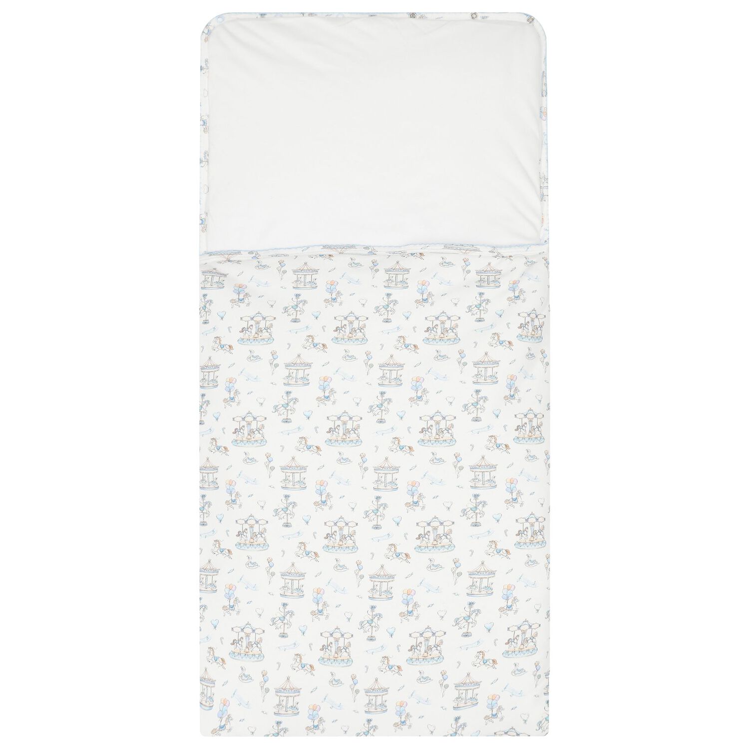 Baby Boys Blue & White Carousel Nest, 1, hi-res