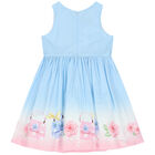 Girls Blue Bow Dress, 1, hi-res