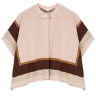 عباءة بنات منسوجة بالشعار باللون الوردي , 1, hi-res