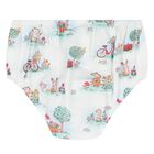 طقم فستان بنات بطبعة الأرنب باللون الأبيض والأخضر, 1, hi-res