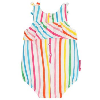 Baby Girls White Striped Bodysuit