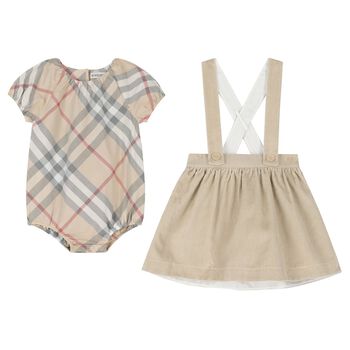 Baby Girls Beige Skirt Gift Set