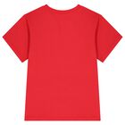 Boys Red Teddy Bear Logo T-Shirt, 4, hi-res