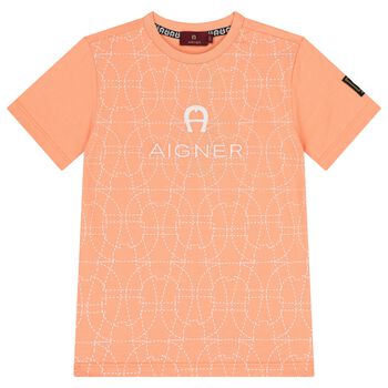 Boys Orange Logo T-Shirt