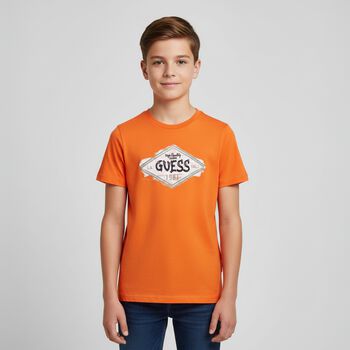Boys Orange Logo T-Shirt