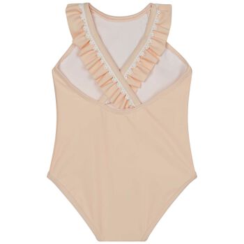 Younger Girls Pink Logo Swimsuit