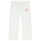 Girls White Butterfly Trousers, 1, hi-res