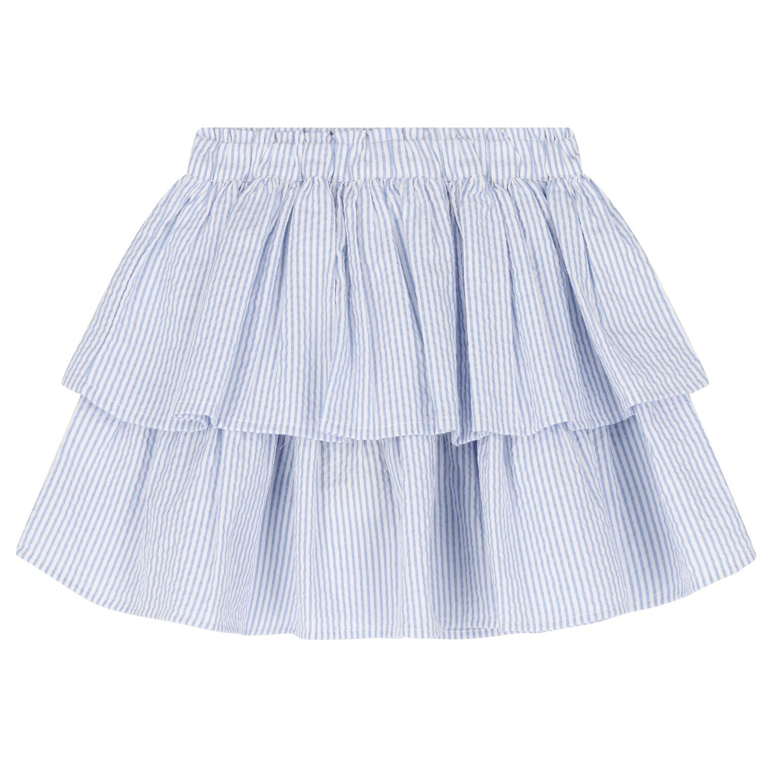 Girls White & Blue Striped Skirt, 1, hi-res image number null