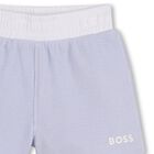 Baby Boys White & Blue Knitted Shorts Set, 2, hi-res
