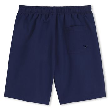Boys Navy Blue Tiger Logo Swim Shorts