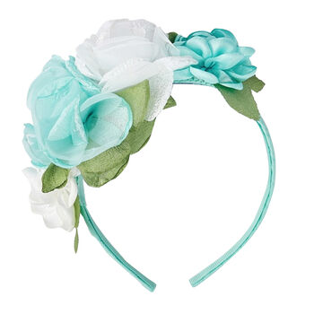 Girls Turquoise Flower Headband