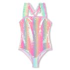 Girls Rainbow Embellished Swimsuit, 1, hi-res