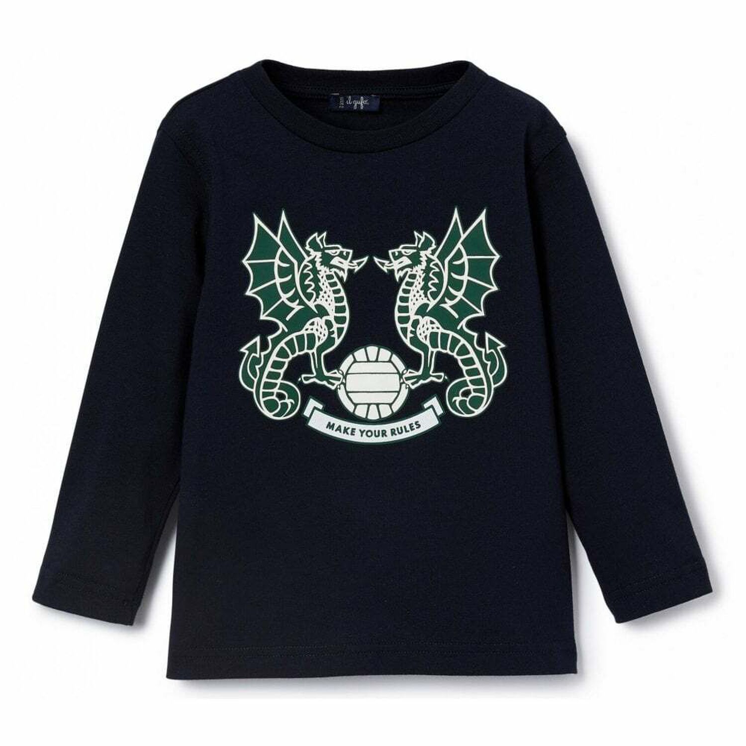 Boys Navy Printed Long Sleeve Top, 1, hi-res image number null