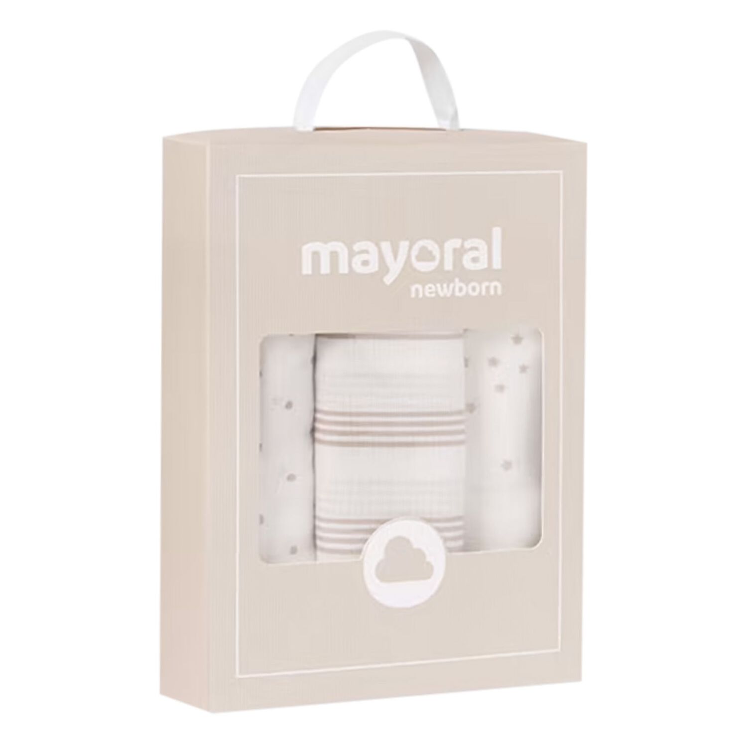 White & Beige Baby Muslins (3-Pack), 1, hi-res image number null