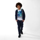 Boys Navy Blue Logo Joggers, 1, hi-res