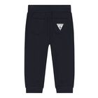 Baby Boys Navy Blue Logo Trouser Set, 2, hi-res