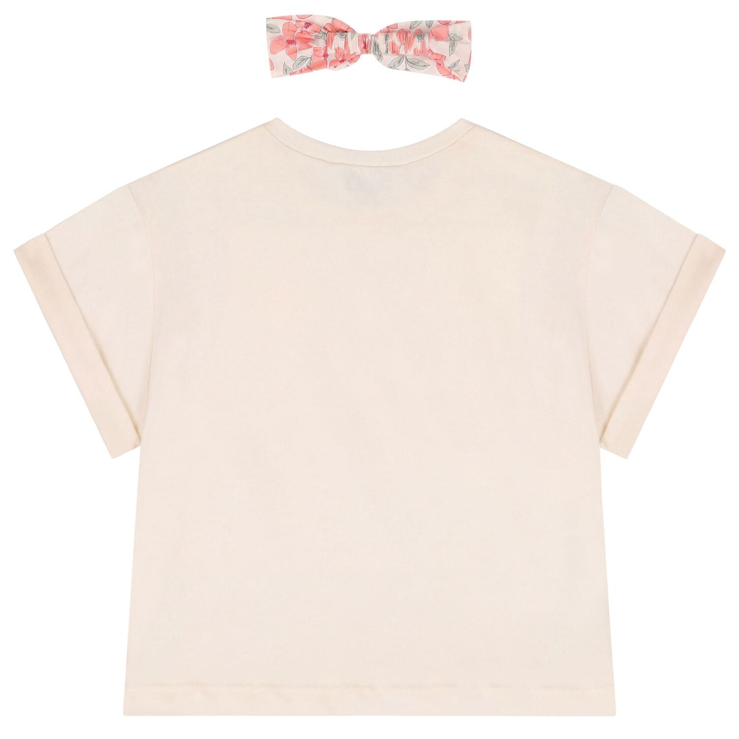 Girls Ivory T-Shirt & Headband Set, 3, hi-res