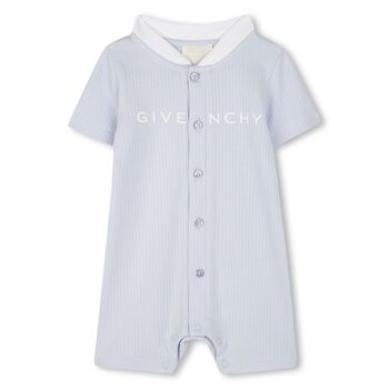 Baby Boys Blue Logo Romper