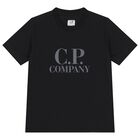 Boys Black Logo T-Shirt , 3, hi-res