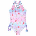 Girls Pink Printed Swimsuit, 1, hi-res