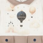 Baby Boys Ivory & Beige Balloon Babygrow, 1, hi-res
