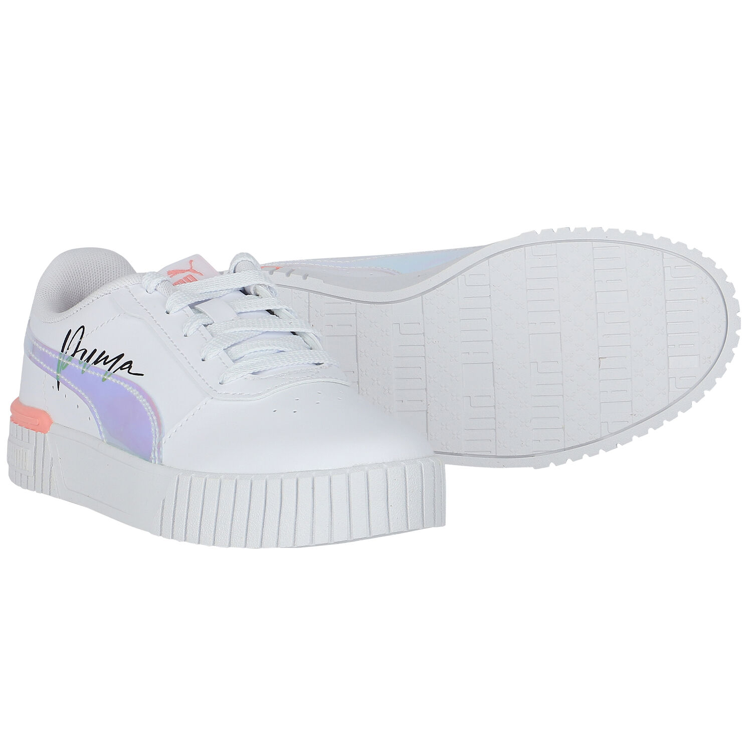 Girls White Carina Trainers, 1, hi-res image number null