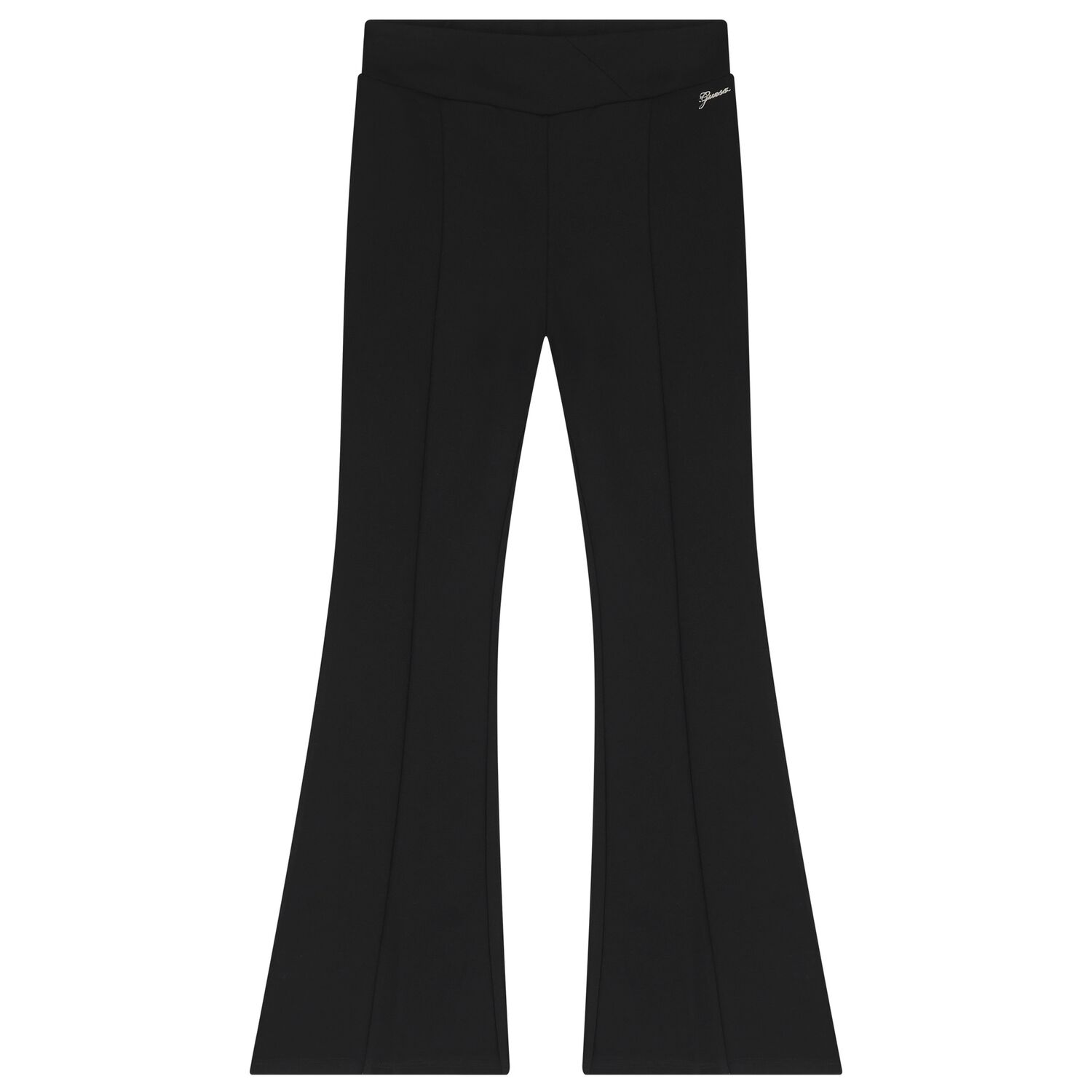 Girls Black Flared Jeggings, 1, hi-res