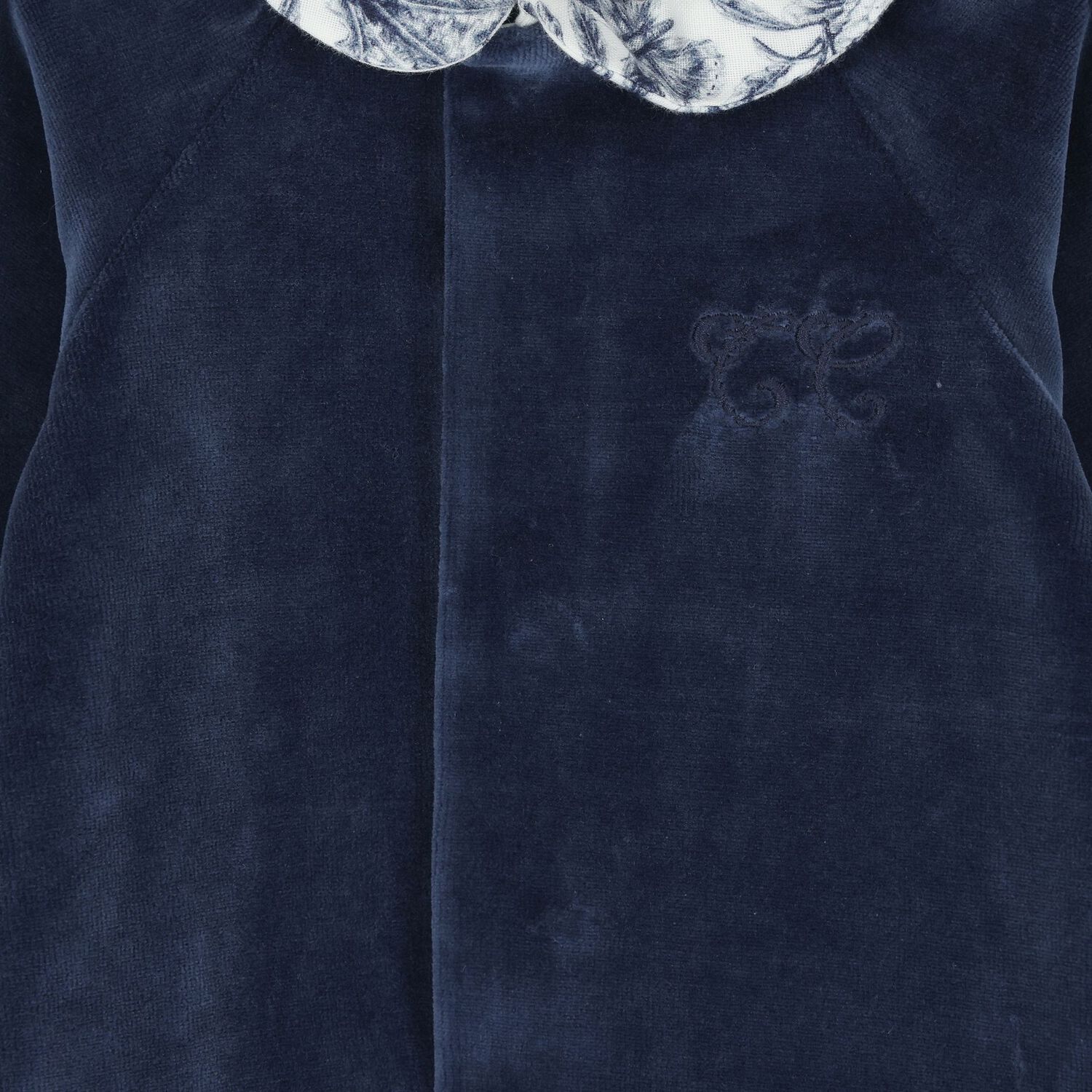 Baby Boys Navy Blue & Ivory Toile De Jouy Babygrow, 1, hi-res