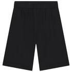 Black Monogram Logo Shorts, 1, hi-res