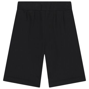 Black Monogram Logo Shorts