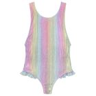 Girls Iridescent Rainbow Swimsuit, 1, hi-res