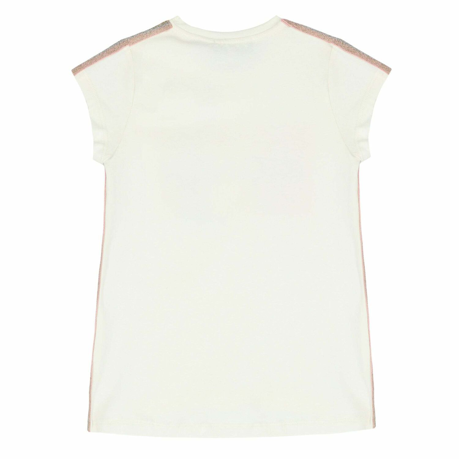 تيشيرت بالشعار باللون العاجى للبنات, 3, hi-res