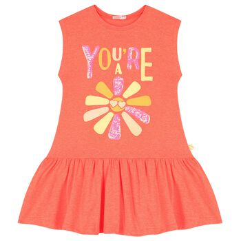 Girls Orange Embellished Dress