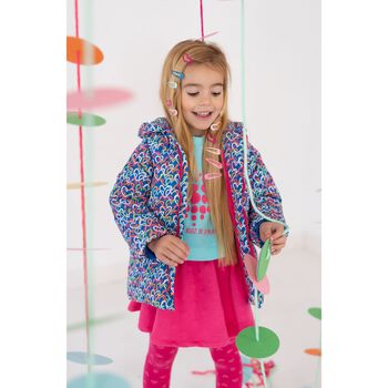 Girl Aqua & Pink Logo Heart Skirt Set