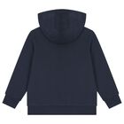 Boys Navy Blue Logo Tracksuit, 2, hi-res