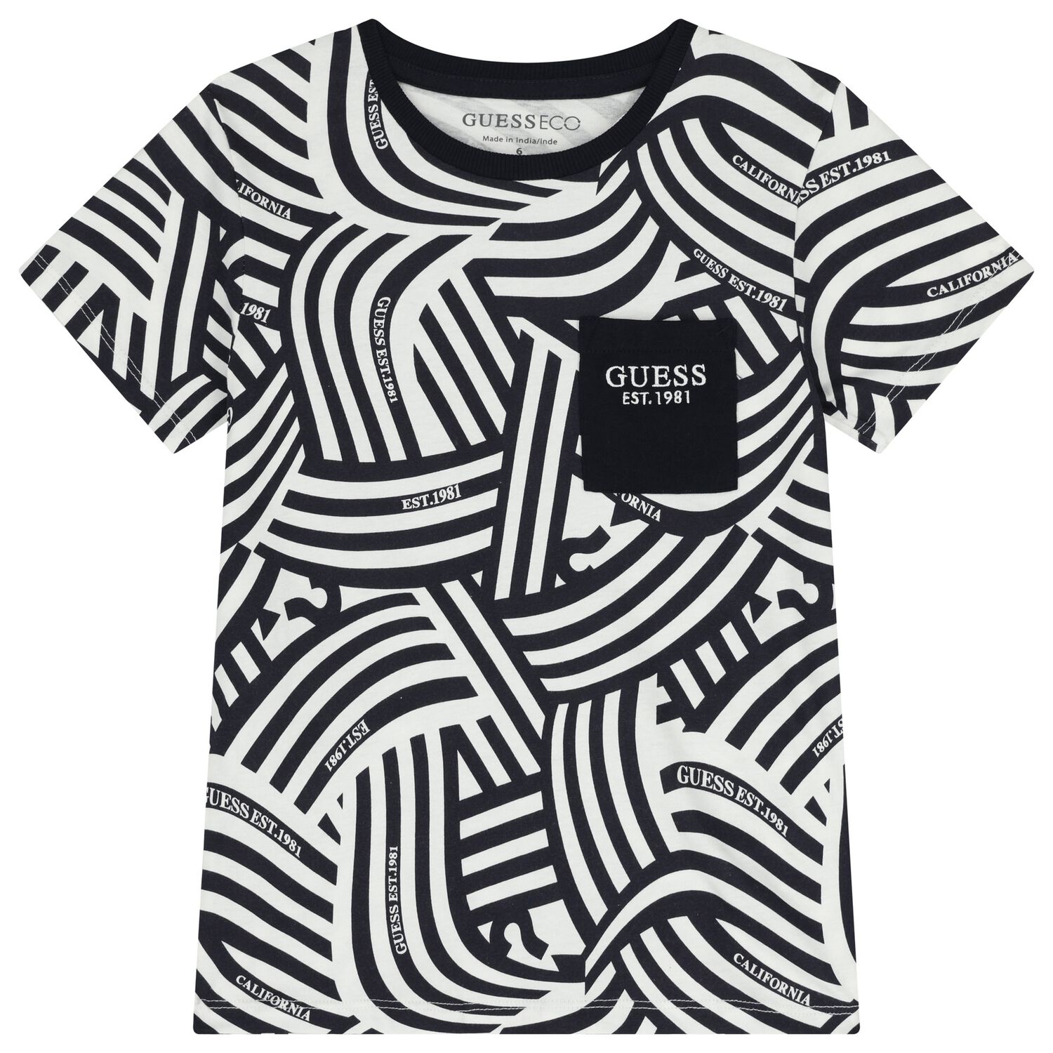 Boys White & Navy Blue Logo T-Shirt, 1, hi-res