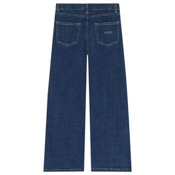 Girls Blue Embellished Denim Jeans