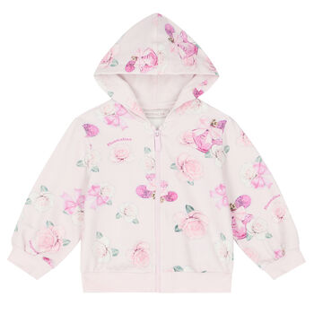 Younger Girls Floral Zip-Up Top