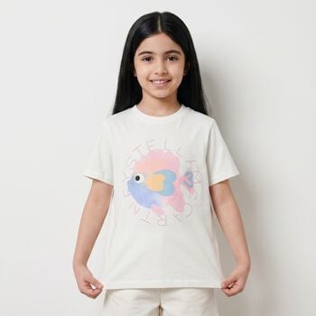 Girls White Fish T-Shirt