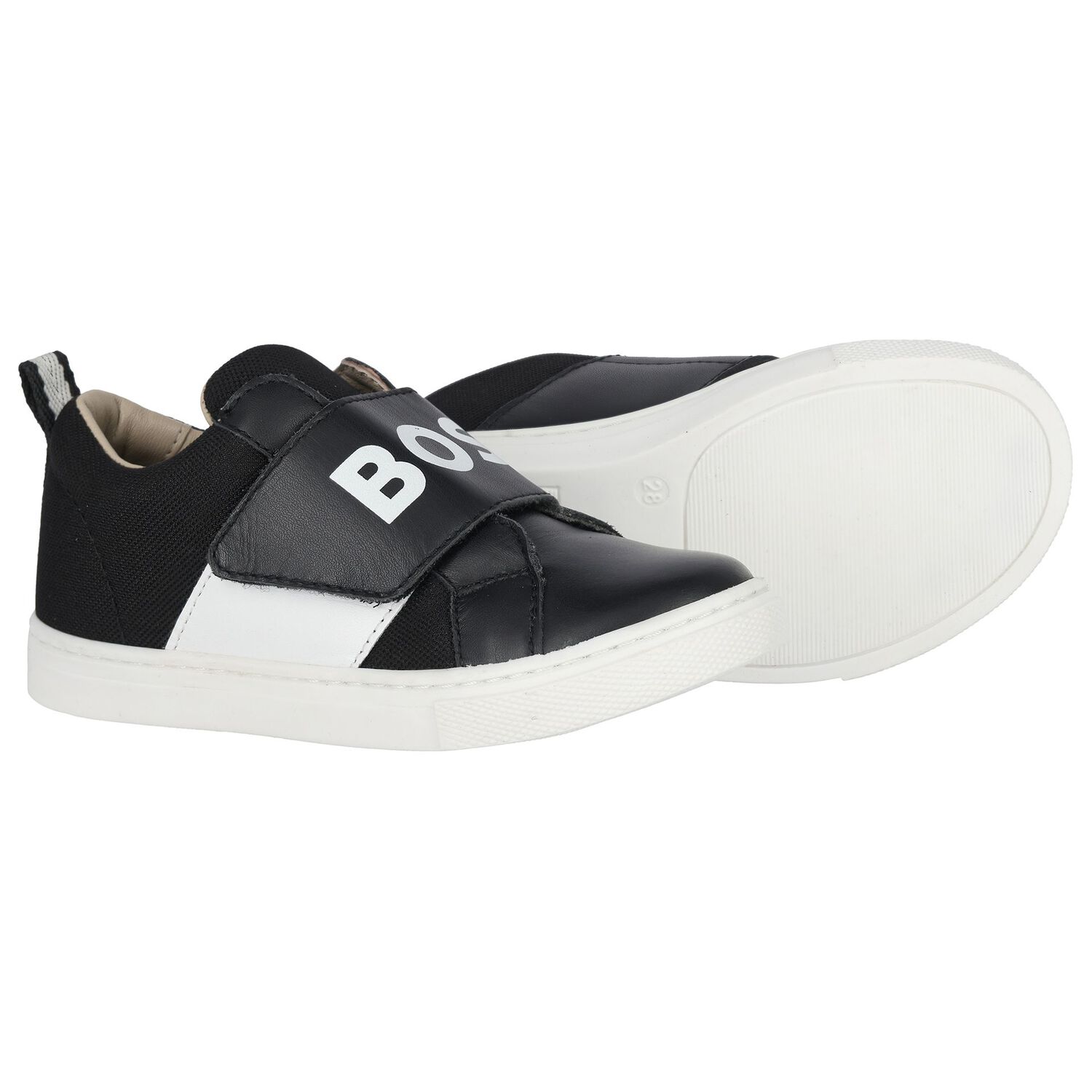 Boys Black Logo Trainers, 1, hi-res image number null