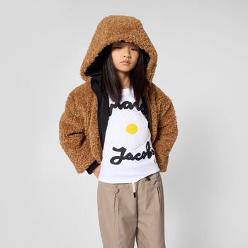 تيشيرت بنات بشعار ديزي باللون الأبيض