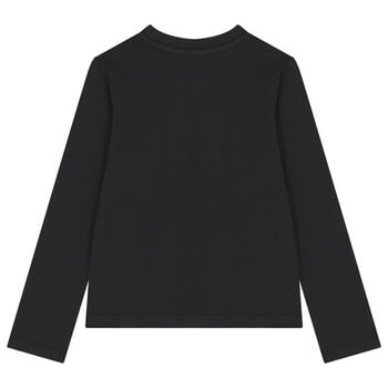 توب بنات بالشعار باكمام طويله مزينه باللون الاسود 