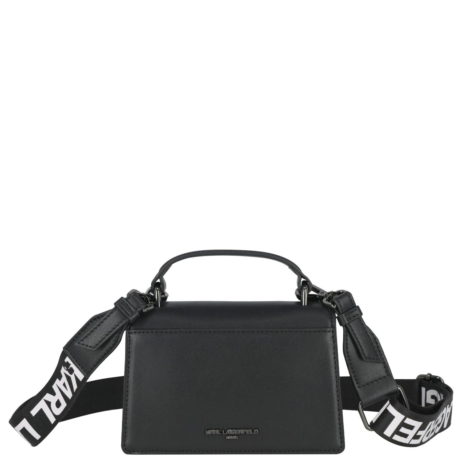 Girls Black Ikonik Karl Handbag, 1, hi-res