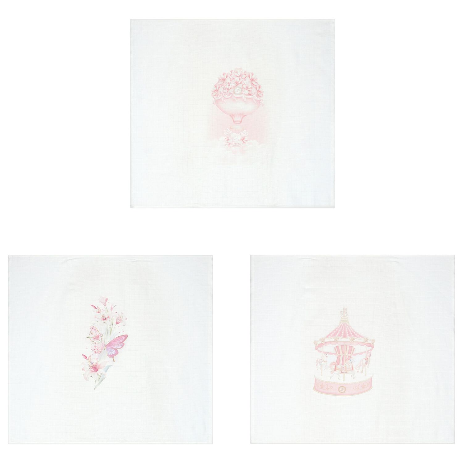 قماط بنات باللون الأبيض والوردى (3 قطع), 6, hi-res