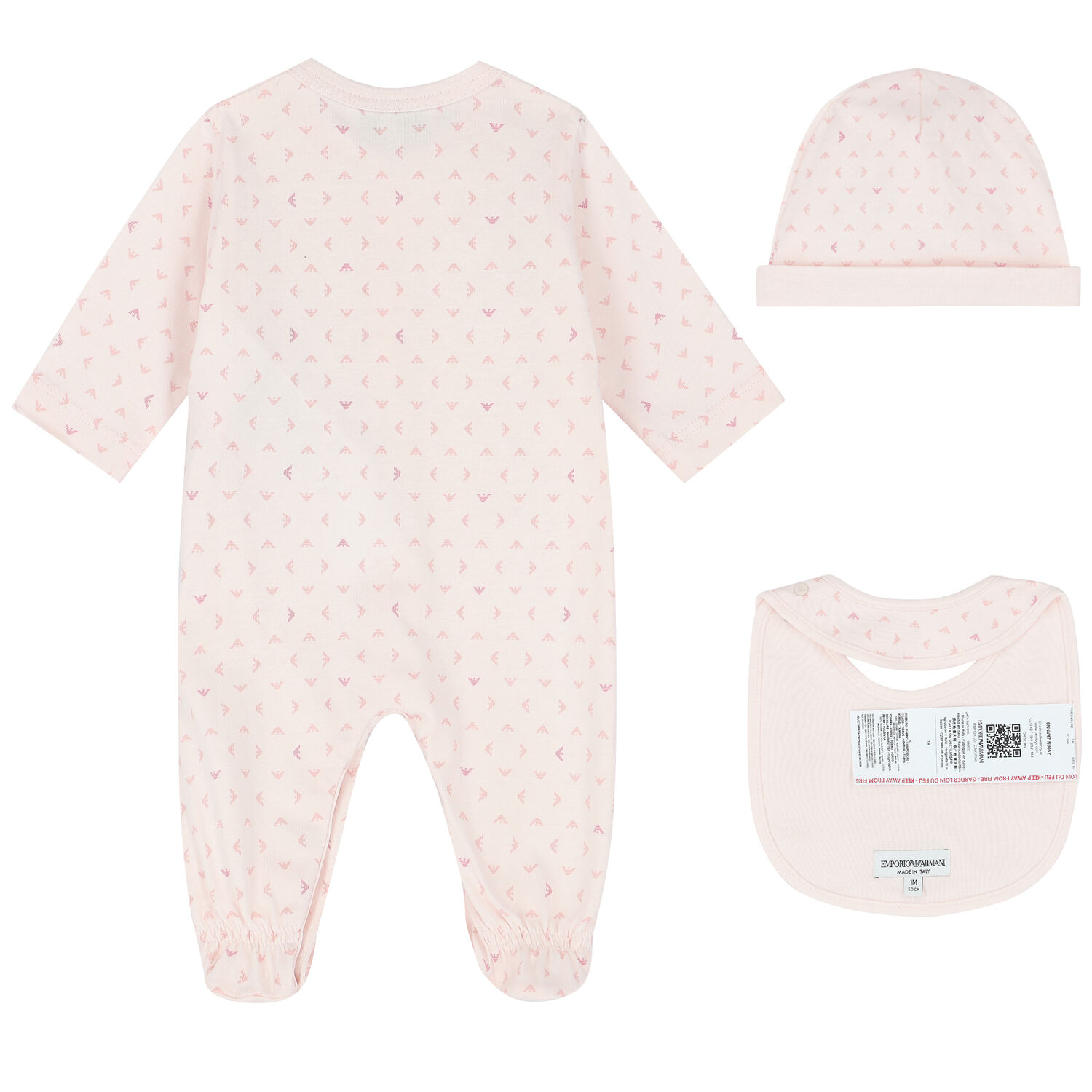 Pink Logo Babygrow Gift Set, 1, hi-res