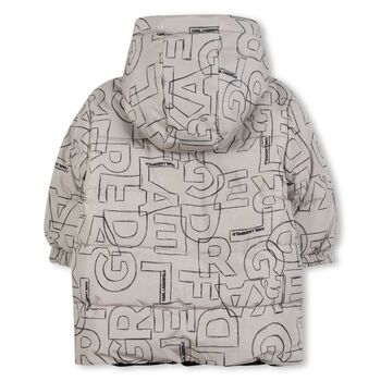 جاكت اولاد منفوخ قابل للعكس باللون الاسود والبيج 