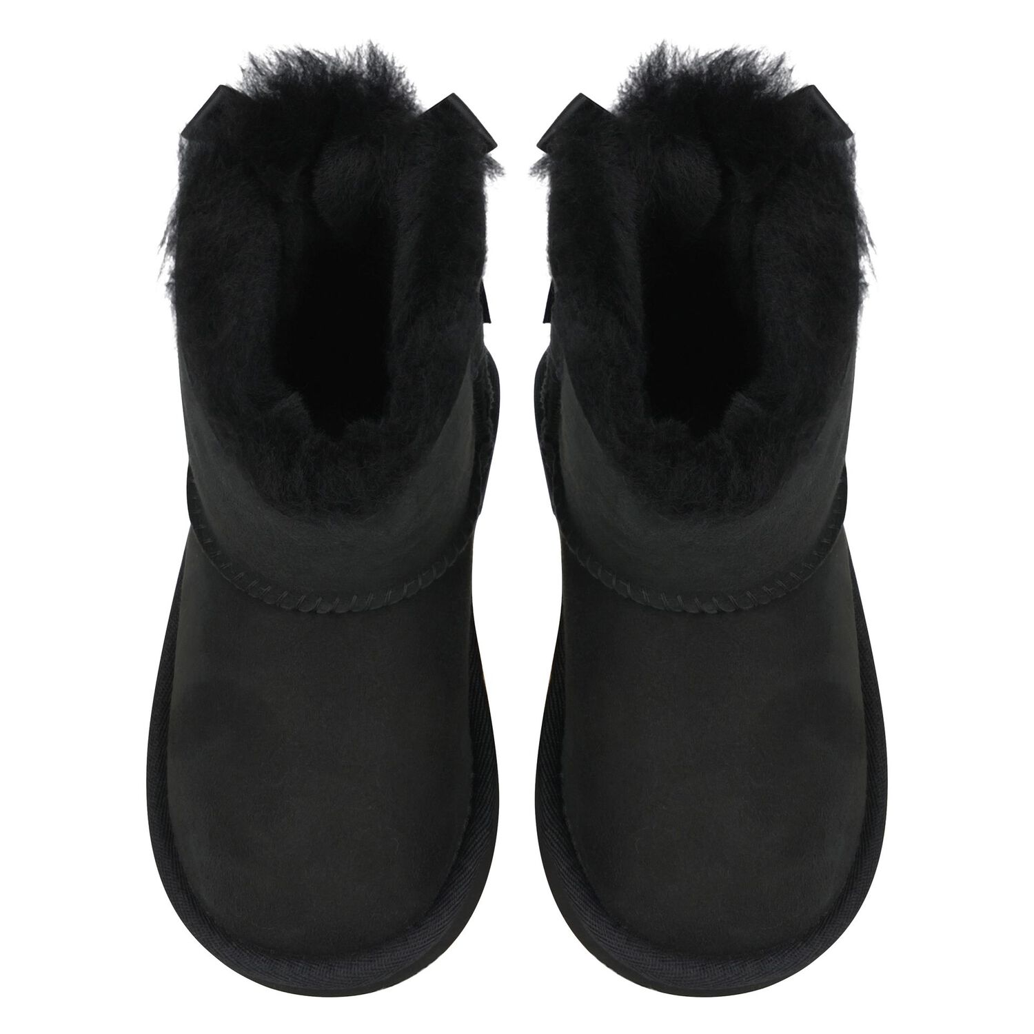 Younger Girls Black Mini Bailey Bow II Suede Boots, 1, hi-res