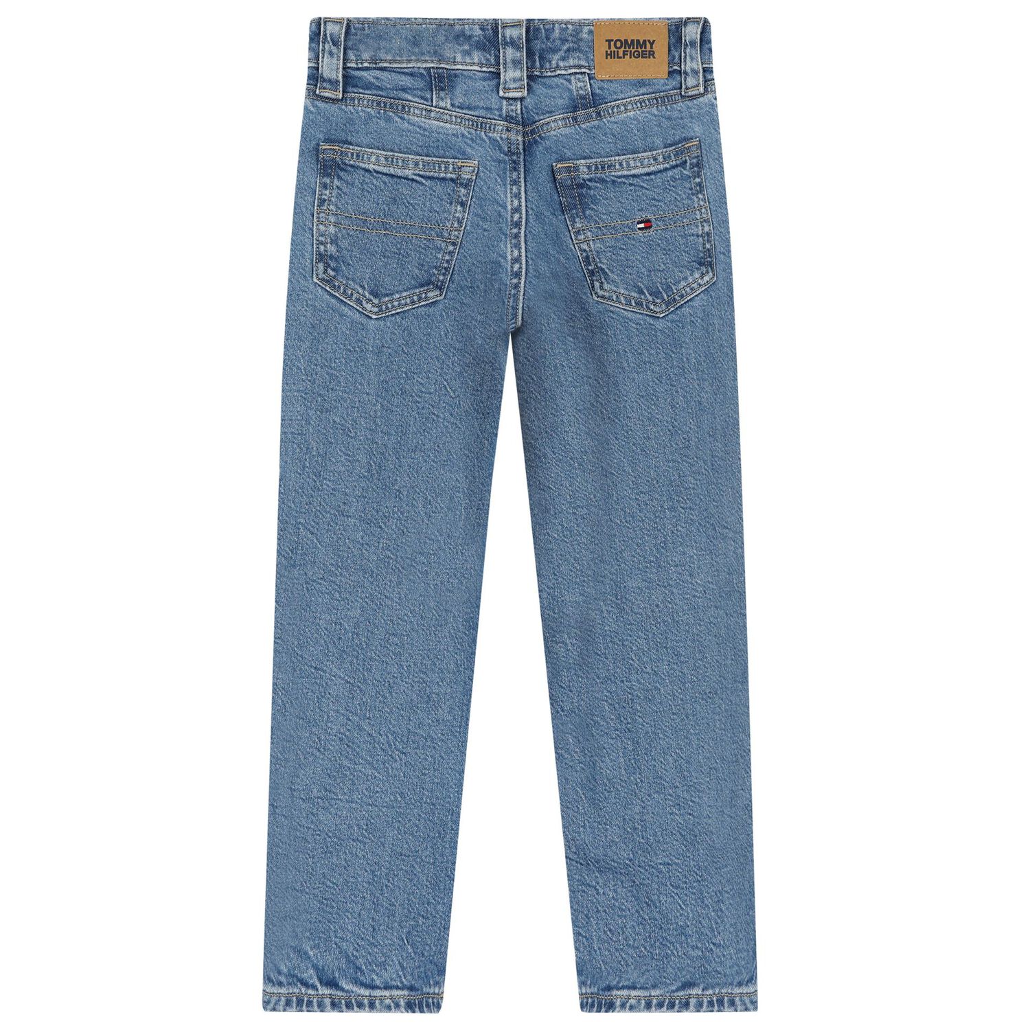 بنطلون جينز بنات بالشعار باللون الأزرق, 1, hi-res image number null