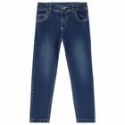 Boys Blue Denim Logo Jeans, 1, hi-res