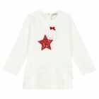 Younger Girls Ivory Top & Red Leggings Set, 1, hi-res